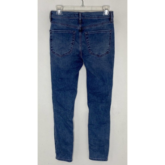 FREE People Distressed Destroyed Vintage Wash Skinny JEANS Busted Knee Sz 27S - Picture 4 of 4